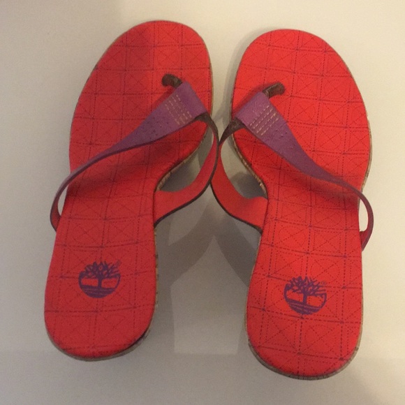 Great Timberland Red/Pur/Bn Leather Sandals - Picture 4 of 6